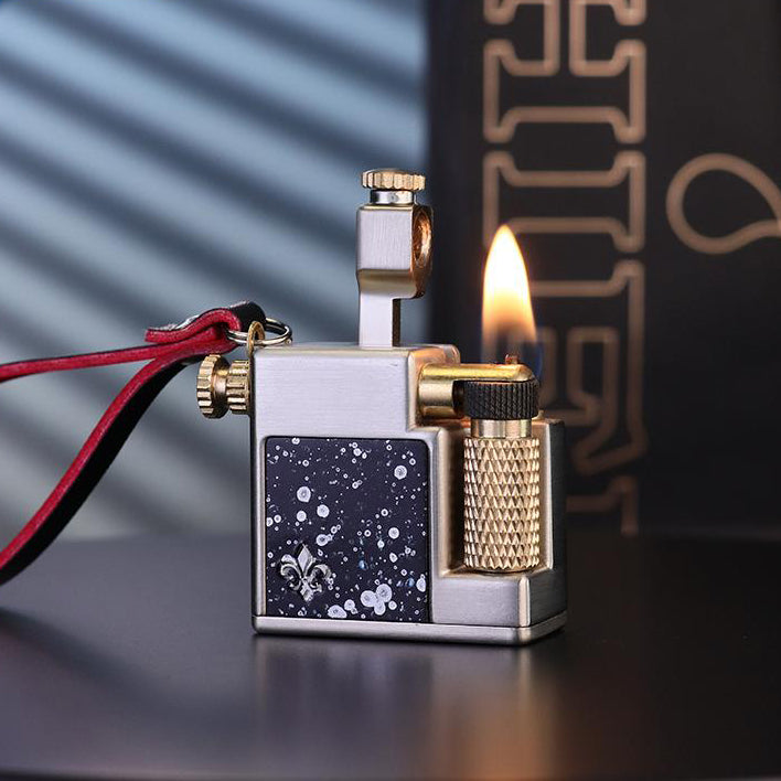 Retro mechanical design kerosene lighter mini compact full metal body