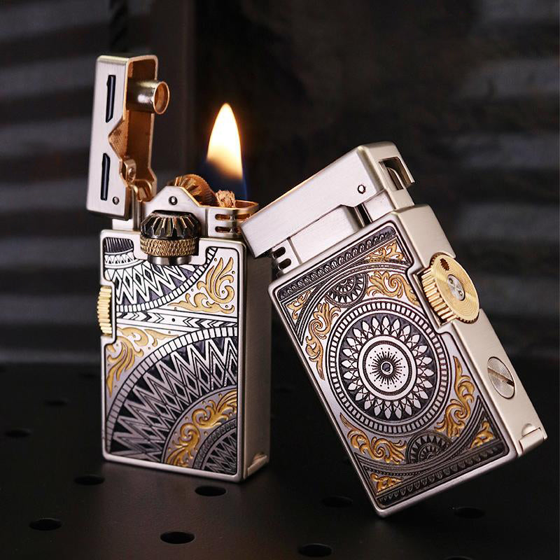 Retro mechanical design kerosene lighter full metal body