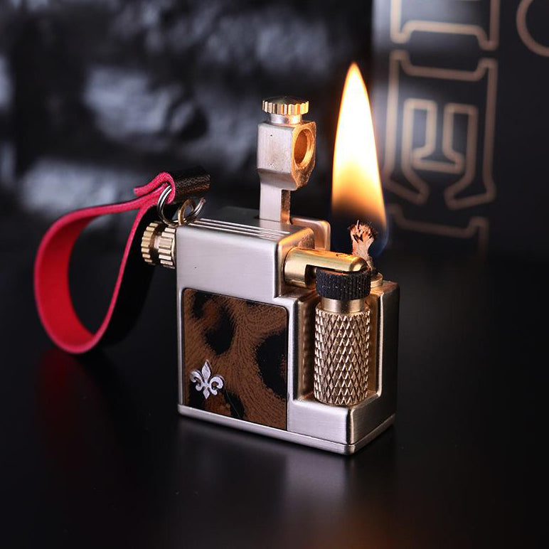 Retro mechanical design kerosene lighter mini compact full metal body