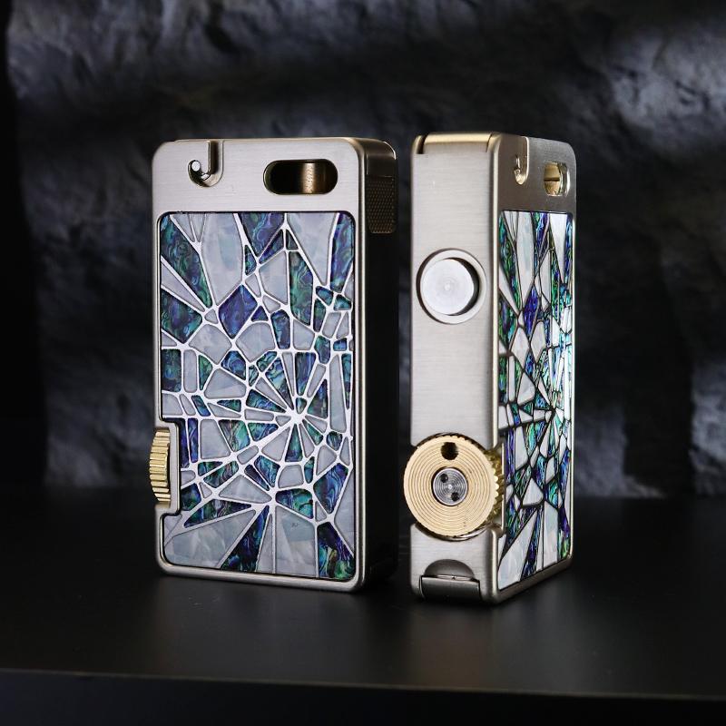 Mechanical design kerosene lighter geometric pattern metal body
