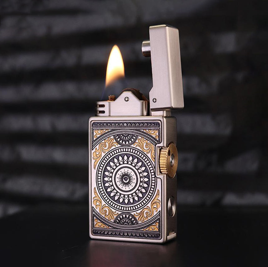 Retro mechanical design kerosene lighter full metal body