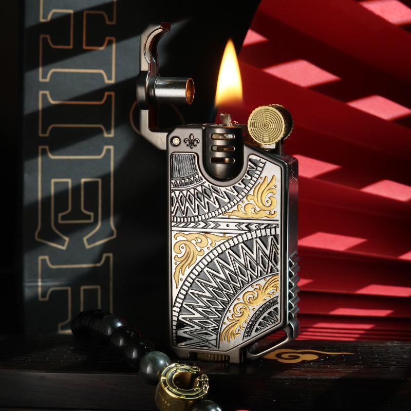 Retro mechanical design kerosene lighter full metal body