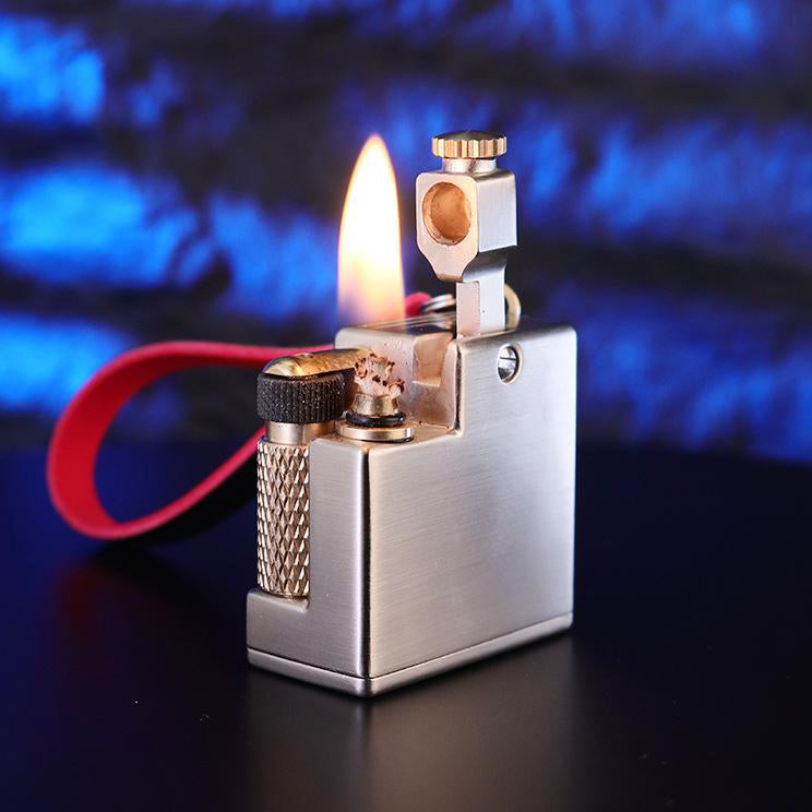 Retro mechanical design kerosene lighter mini compact full metal body
