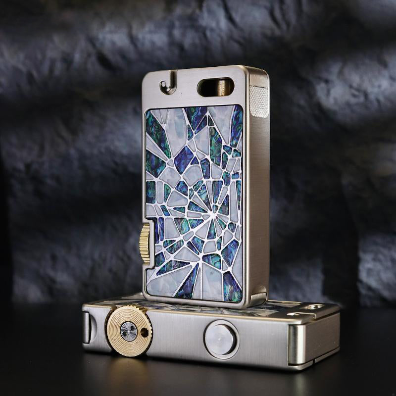 Mechanical design kerosene lighter geometric pattern metal body