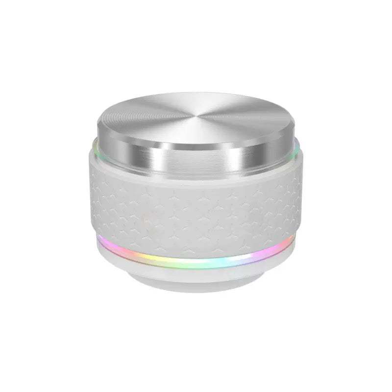 Bone conduction speaker with RGB light, magnetic/suction cup, mini portable, white