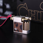 Retro mechanical design kerosene lighter mini compact full metal body